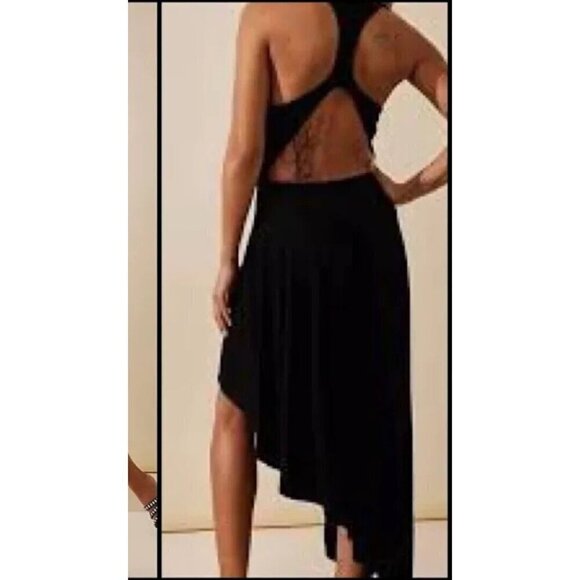NEW FREE PEOPLE BEACH FREE-EST COLLECTION BETHANY BLACK CUTOUT MIDI DRESS SZ XL - Picture 2 of 11